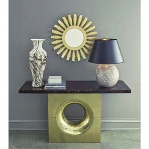 West Elm Brass Inlay Alabaster Marble Rectangular Trinket Box